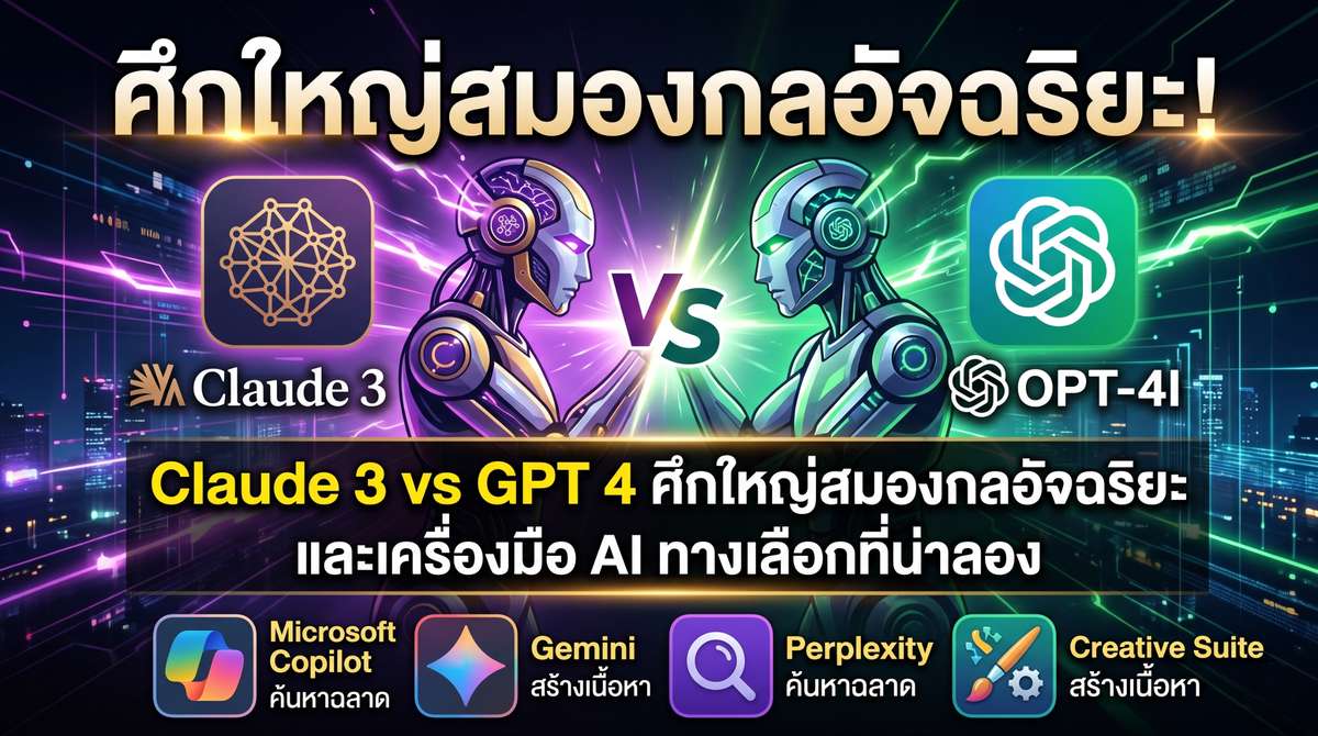 Claude 3 vs GPT 4 ศึกใหญ่สมองกลอัจฉริยะและเครื่องมือ AI ทางเลือกที่น่าลอง
