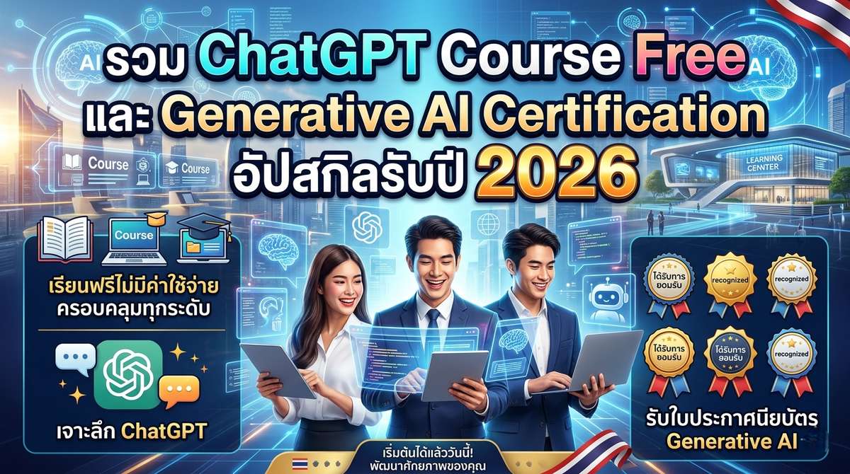 รวม ChatGPT Course Free และ Generative AI Certification อัปสกิลรับปี 2026