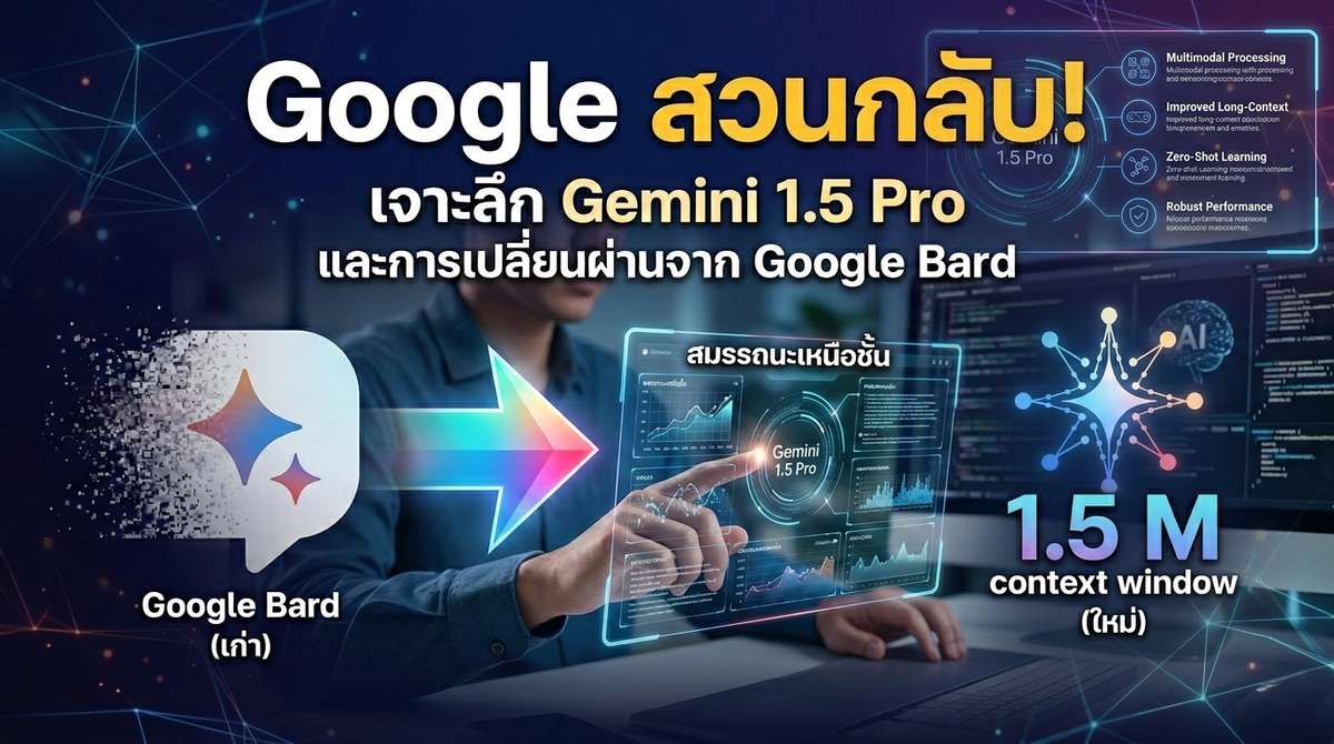 Google สวนกลับ! เจาะลึก Gemini 1.5 Pro และการเปลี่ยนผ่านจาก Google Bard
