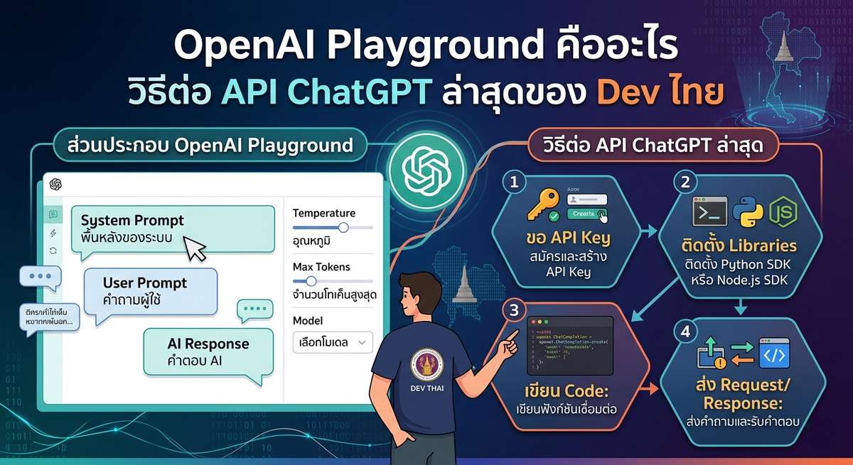 OpenAI Playground คืออะไร วิธีต่อ API ChatGPT ล่าสุดของ Dev ไทย