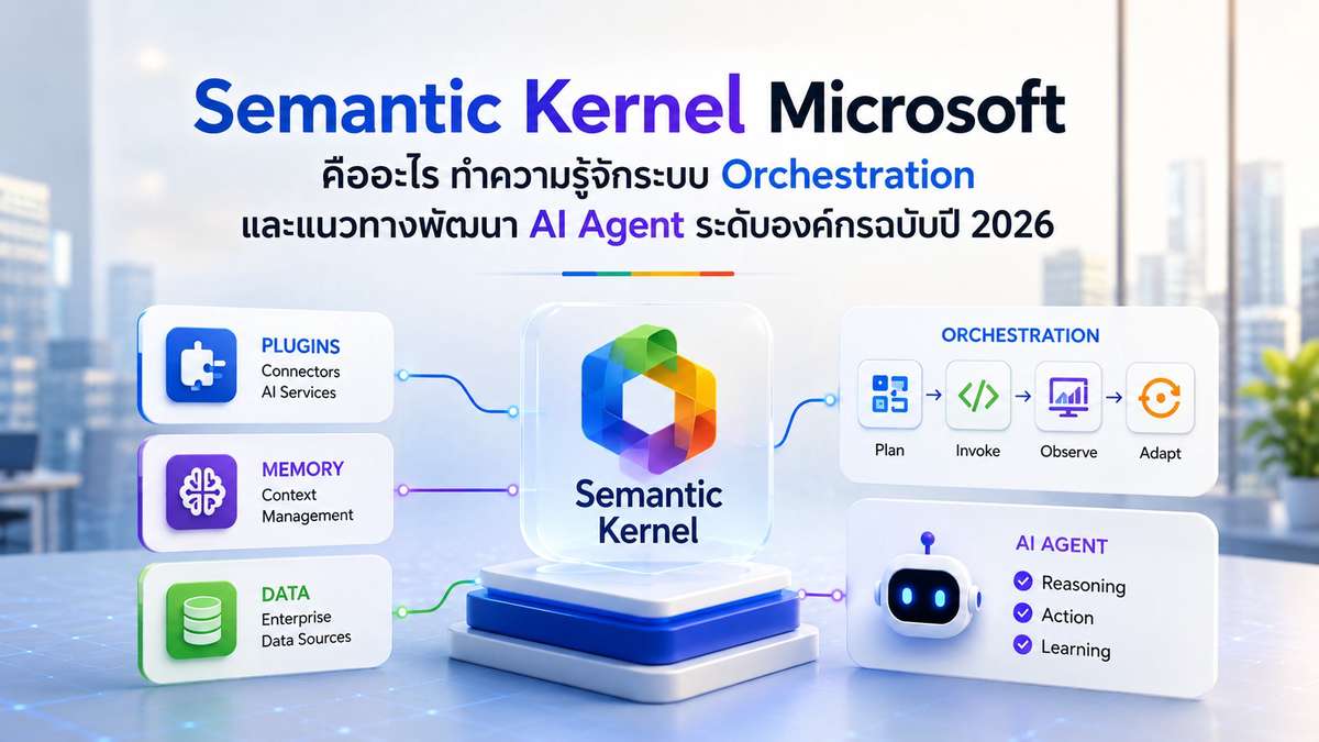 Semantic Kernel Microsoft คืออะไร ทำความรู้จักระบบ Orchestration และแนวทางพัฒนา AI Agent ระดับองค์กรฉบับปี 2026
